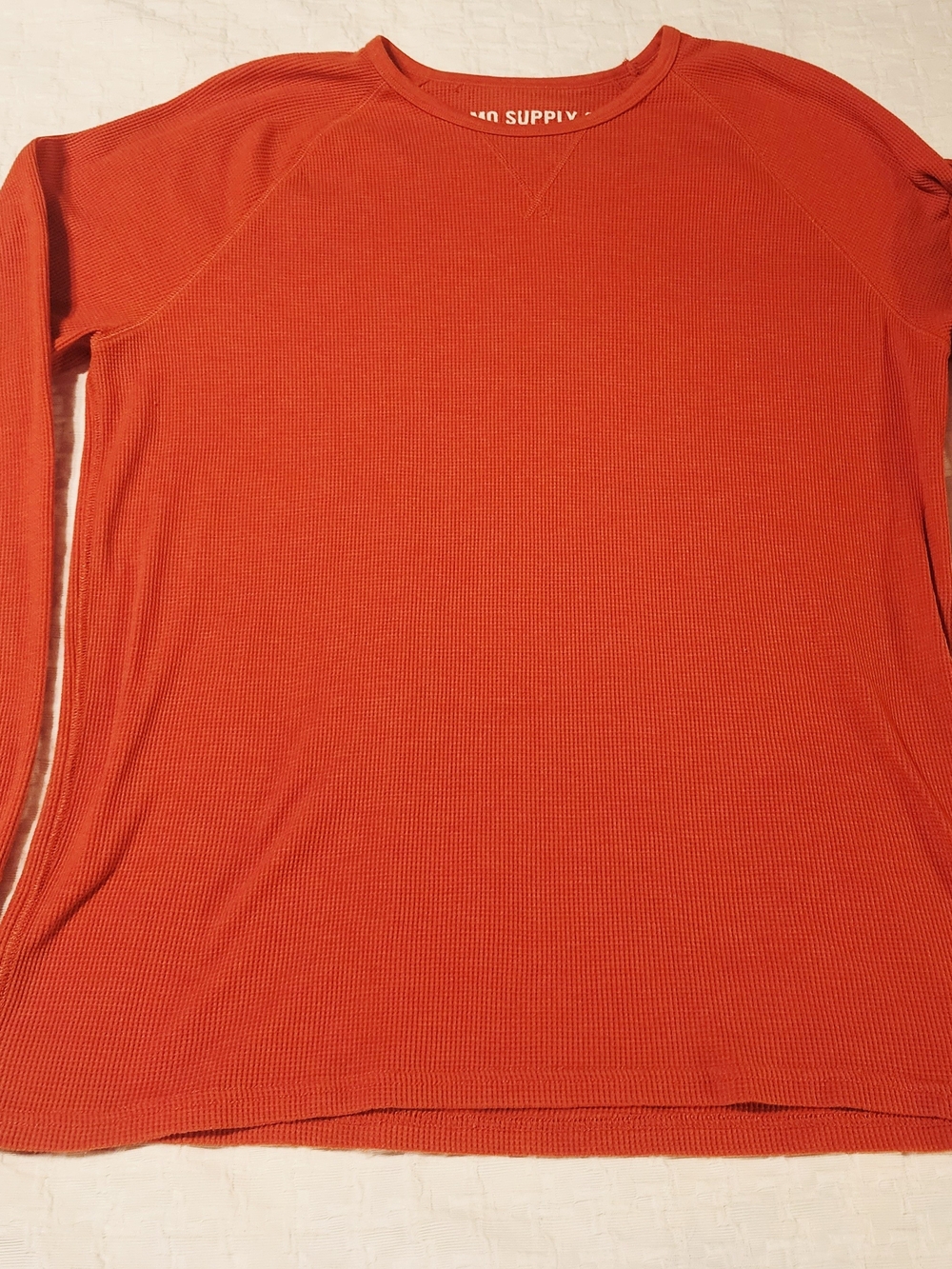 Mossimo Supply Co. Mens Waffle Knit Long-Sleeve Top - Rust Orange